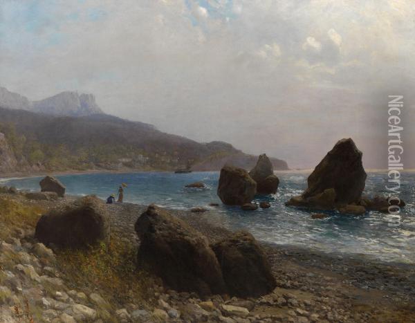 Sea Shore. Crimea Oil Painting - Lef Feliksovich Lagorio