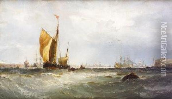 Portsmouth And English Channel Oil Painting - Edwin Hayes