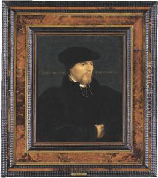 Portrait Of A Man In Black Oil Painting - Hans Holbein the Younger