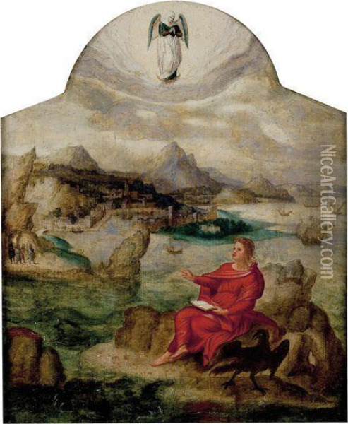 Saint Jean A Patmos Oil Painting - Joachim Patenir