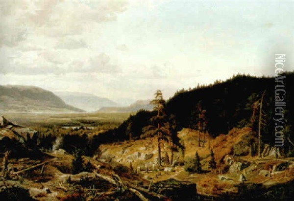 Skogsfallning Oil Painting - Gustaf Rydberg
