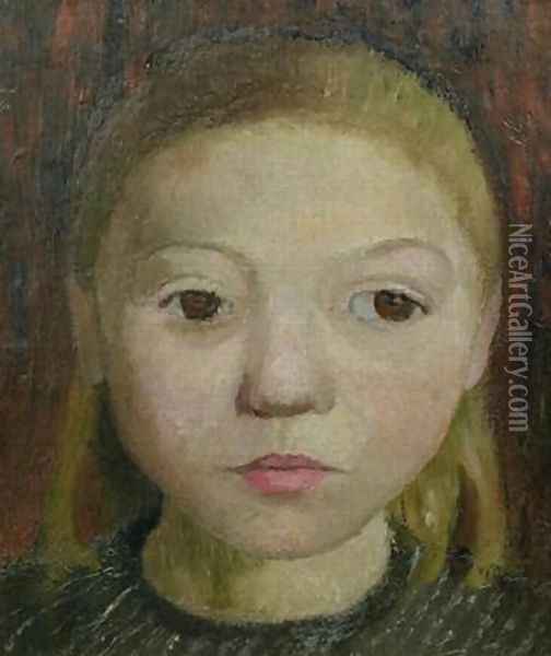 Head of a Girl Oil Painting - Paula Modersohn-Becker