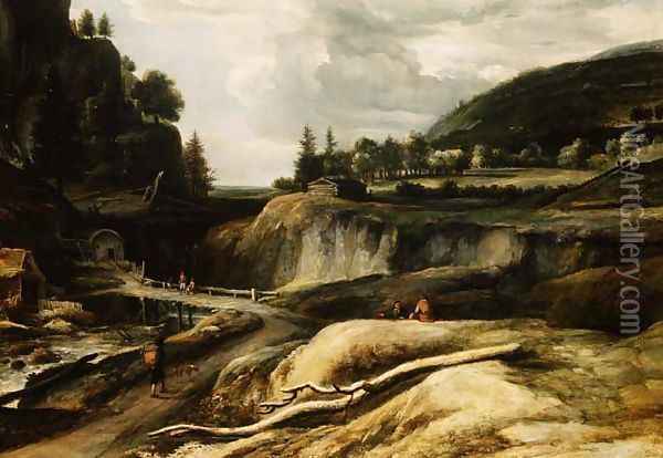 Scandinavian river Landscape Oil Painting - Roelandt Roghman