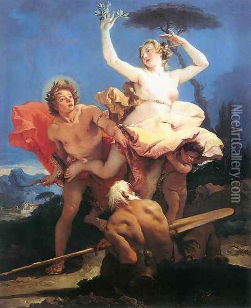 Apollo and Daphne 1744-45 Oil Painting - Giovanni Battista Tiepolo