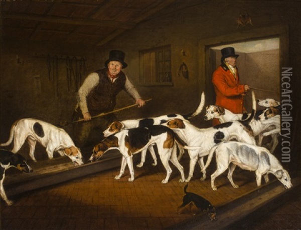 Earl Of Darlington's Kennel Oil Painting - Henry Bernard Chalon