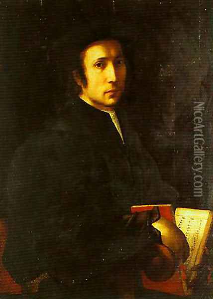 Portrait of a Musician Oil Painting - (Jacopo Carucci) Pontormo