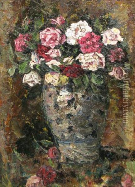 Trandafiri Oil Painting - Octav Bancila