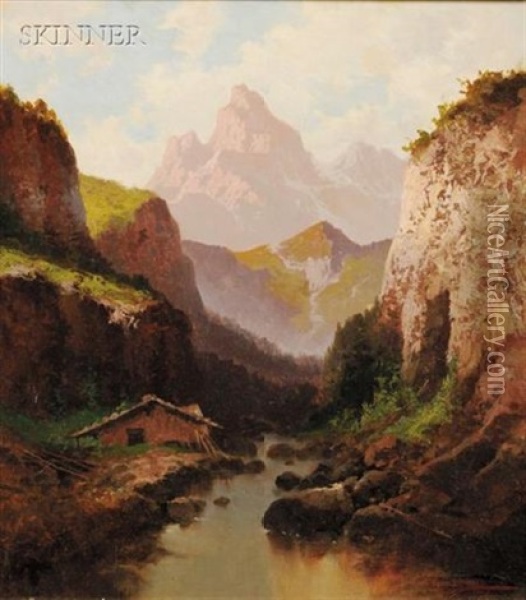 Alpine Landscape Oil Painting - John (Giovanni) Califano