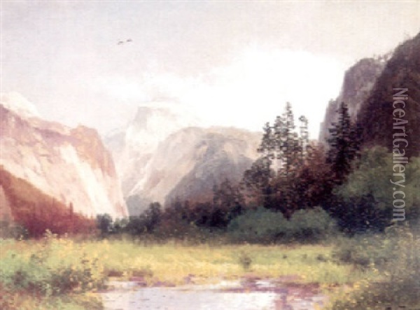 South Dome And Royal Arch, Yosemite Oil Painting - Hermann Herzog