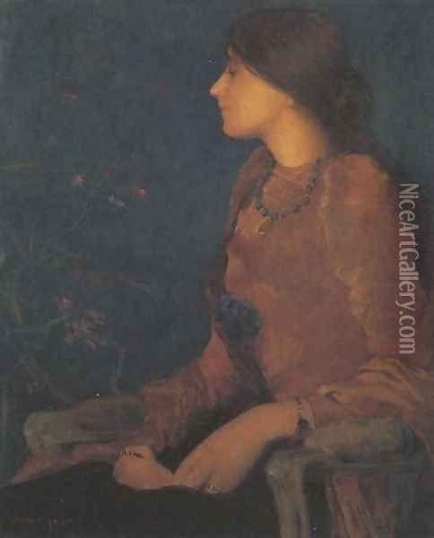 Portrait Of Thadee Caroline Jacquet Oil Painting - Edmond-Francois Aman-Jean