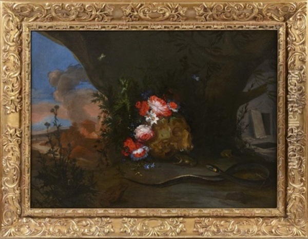 Memento Mori Oil Painting - Johann Rudolf Byss