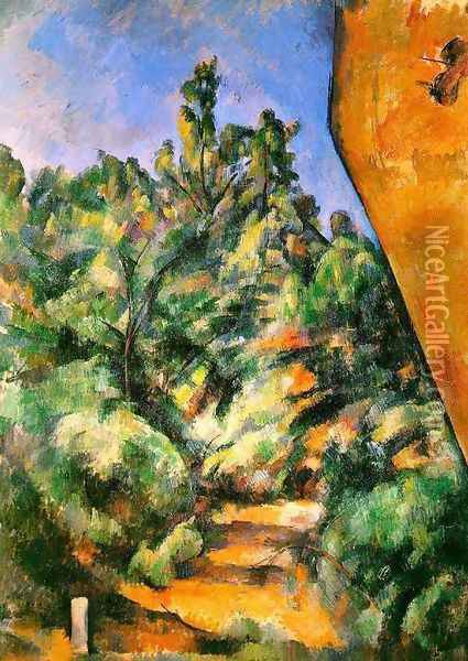Bibemus The Red Rock Oil Painting - Paul Cezanne