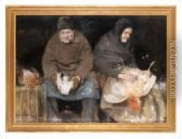 Fagelhandlare Oil Painting - Alf, Alfred Wallander