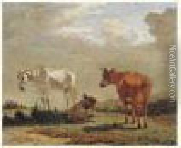Vache, Cheval Et Ane Dans Un Paysage Oil Painting - Karel Dujardin