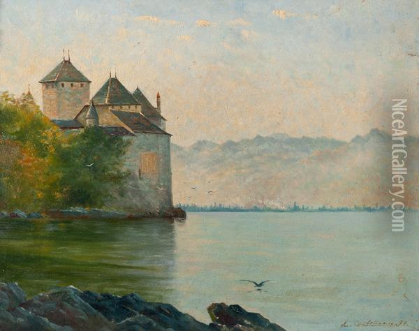 Chateau De Chillon Oil Painting - Carlos Alberto Castellanos