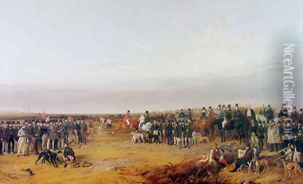 The Waterloo Cup Coursing Meeting, 1840 Oil Painting - Richard Ansdell
