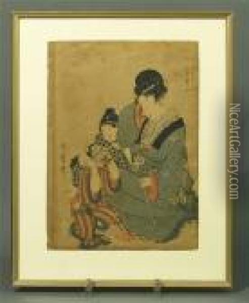 Farbholzschnitt Oil Painting - Kitagawa Utamaro