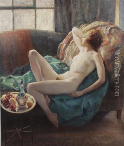 Reclining Nude Oil Painting - Ellen Bernard Thompson Pyle