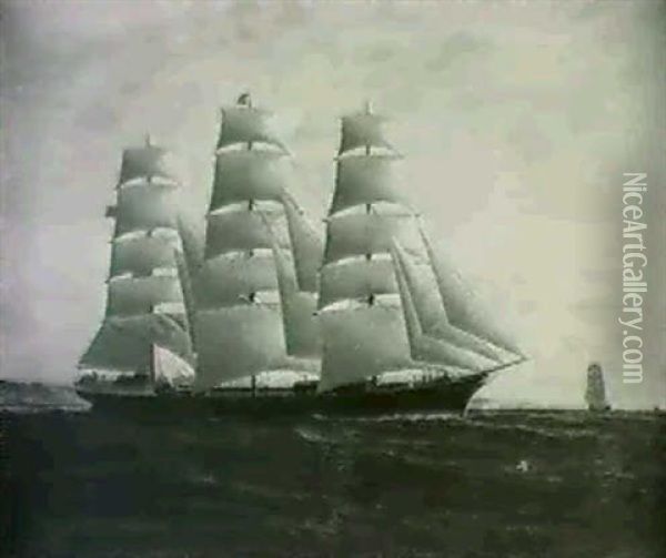 The Three Masted Steel Ship Yola Oil Painting - Parker (George Parker) Greenwood
