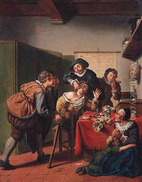 A dentist's surgery Oil Painting - Jan Josef, the Elder Horemans