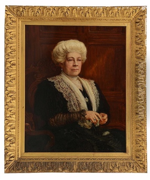 Mrs Stuart Of Stonehurst', Ardingly - Sussex Oil Painting - Herbert Sidney