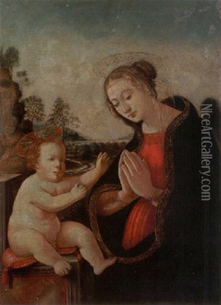 The Madonna And Child Oil Painting - Domenico Ghirlandaio