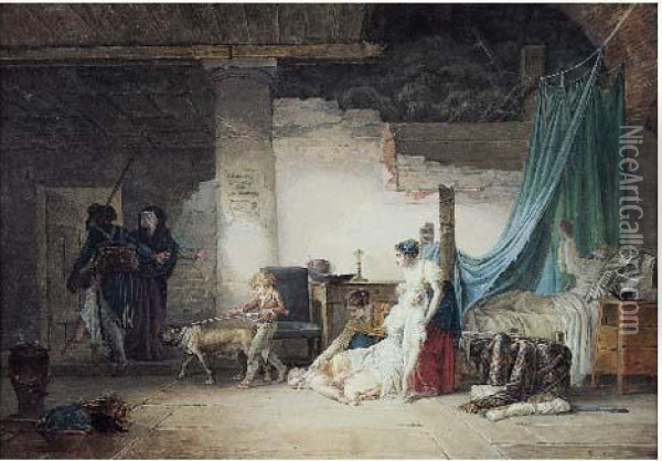 Le Sacrifice A La Patrie Ou Le Depart Du Volontaire Oil Painting - Jean-Baptiste Mallet