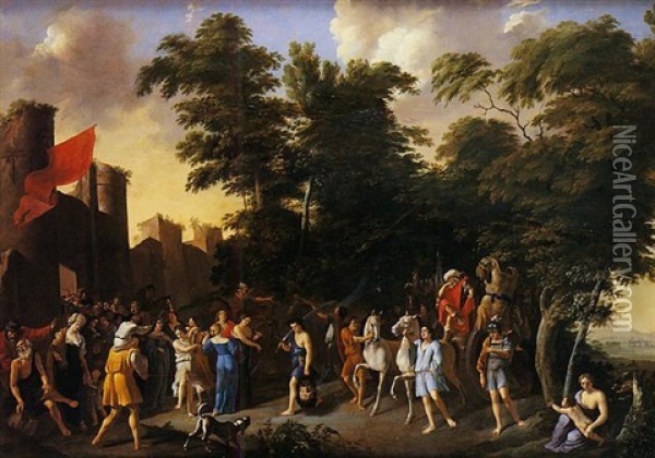 Le Triomphe De David Oil Painting - Johan van Haensbergen