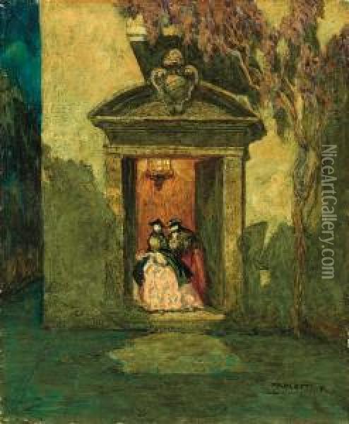 Scenetta Galante In Maschera Oil Painting - Rodolfo Paoletti