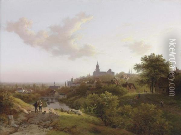 A View Of Cleves Oil Painting - Barend Cornelis Koekkoek