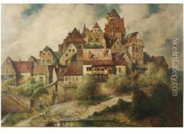 En Alsace Oil Painting - Frederick Miller