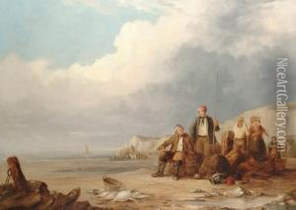 Sorting The Catch Oil Painting - Henry Perlee Parker