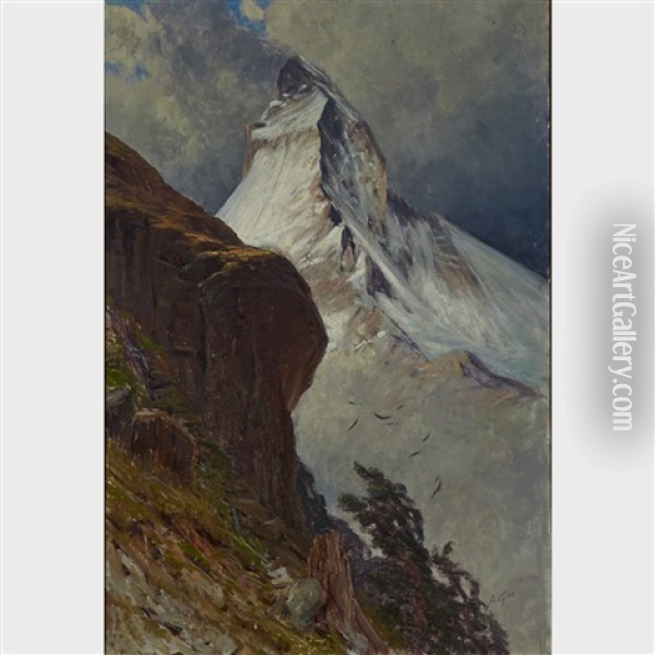 The Matterhorn Oil Painting - Albert Henri John Gos