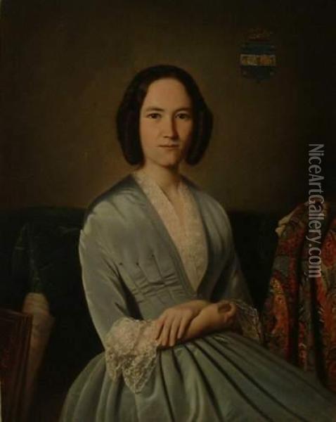 Portrait De Femme Oil Painting - Pierre Paul Charles Bouny