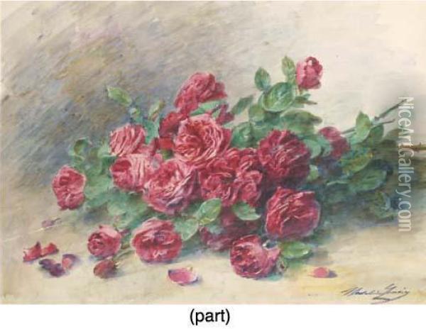 Red Roses Oil Painting - Madeleine Jeanne Lemaire