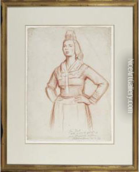 Study Of A Country Woman Oil Painting - William Rothenstein