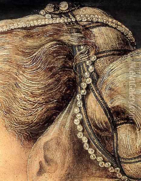 Portrait of a Girl (detail) Oil Painting - Piero del Pollaiuolo