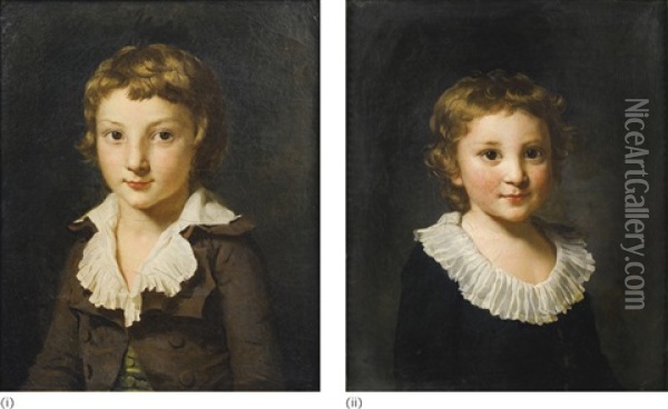 Portraits Presumes De Joseph Cros Et Son Frere Oil Painting - Marie-Genevieve Bouliard
