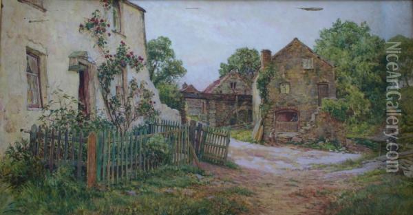 Outside The Cottage Door Oil Painting - Tom Clough