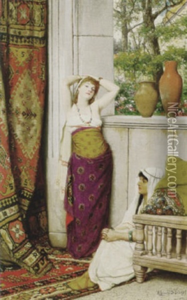 Women Of The Harem Oil Painting - Albrecht (Albert) Frans Lieven Vriendt