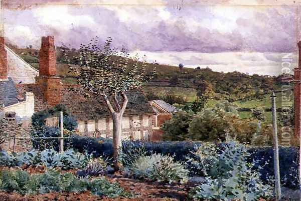 From the Garden of Sherford Cottage, Bromyard Oil Painting - George Price Boyce