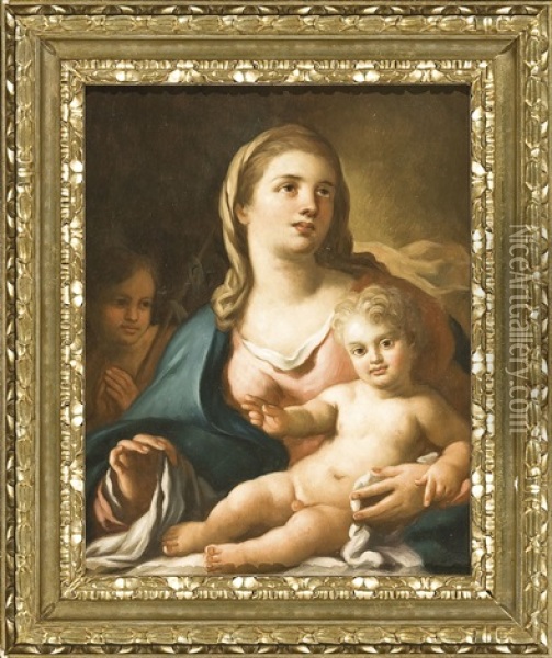 La Vergine Col Bambino E San Giovannino Oil Painting - Francesco de Mura