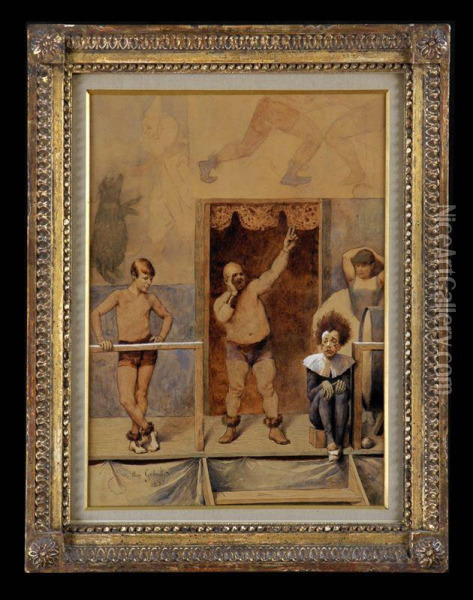 Circus Performance Oil Painting - Henry Gerbault