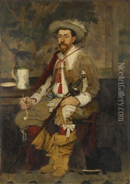 Portrait De Rodolphe Salis Oil Painting - Antonio De La Gandara