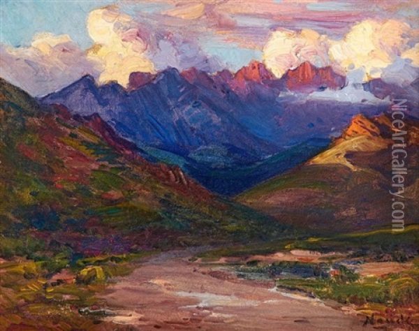 Mountains, Worcester Oil Painting - Pieter Hugo Naude