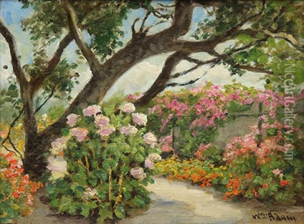 Garden Path Oil Painting - William C. Adam