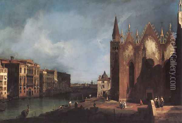 The Grand Canal near Santa Maria della Carità Oil Painting - (Giovanni Antonio Canal) Canaletto