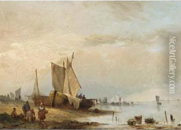 Bringing In The Catch Oil Painting - Nicolaas Riegen