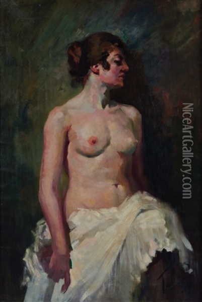 Nudo Oil Painting - Cesare Tallone