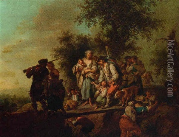Soldiers Returning From Battle Oil Painting - Johann Conrad Seekatz